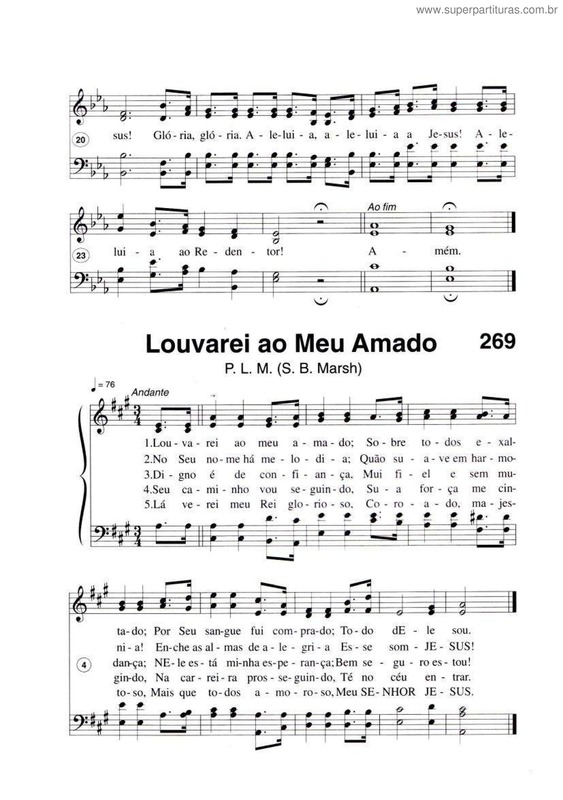 Partitura da música Louvarei Ao Meu Amado