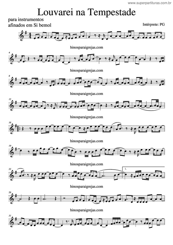 Partitura da música Louvarei Na Tempestade v.3