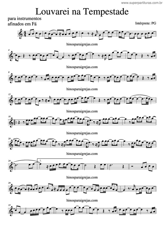 Partitura da música Louvarei Na Tempestade v.4