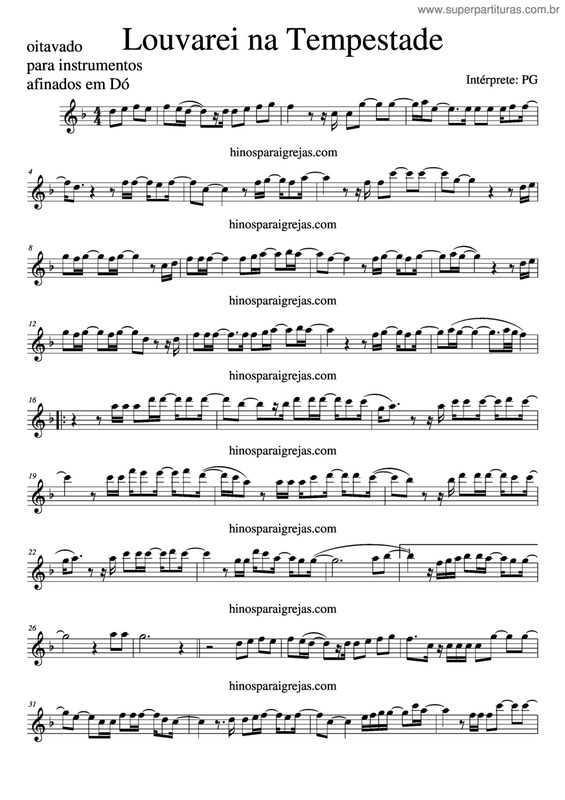 Partitura da música Louvarei Na Tempestade