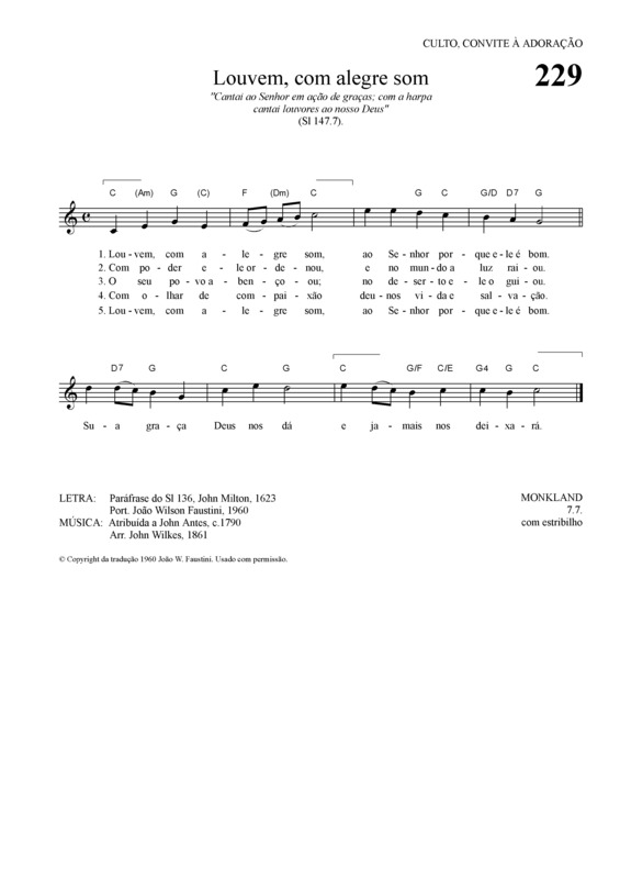 Partitura da música Louvem Com Alegre Som