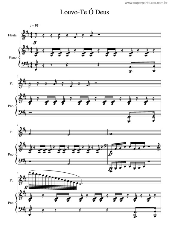 Partitura da música Louvo-Te Ó Deus