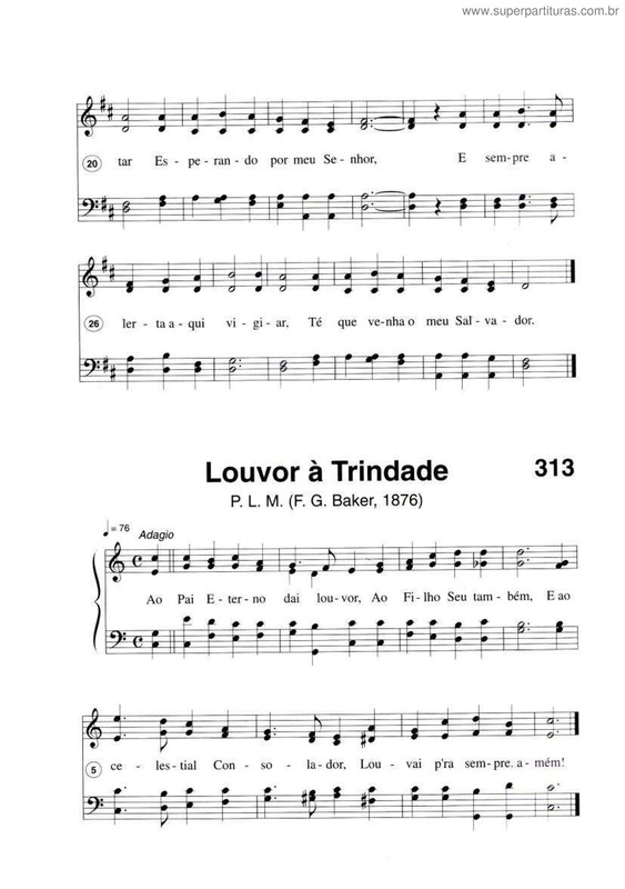 Partitura da música Louvor À Trindade