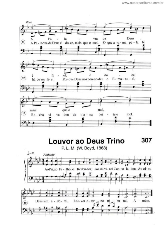 Partitura da música Louvor Ao Deus Trino