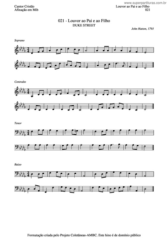 Partitura da música Louvor Ao Pai E Ao Filho v.4