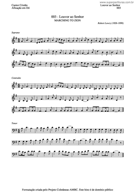 Partitura da música Louvor Ao Senhor v.2