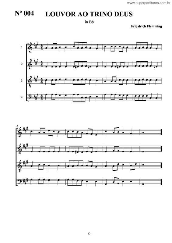 Partitura da música Louvor Ao Trino Deus v.3