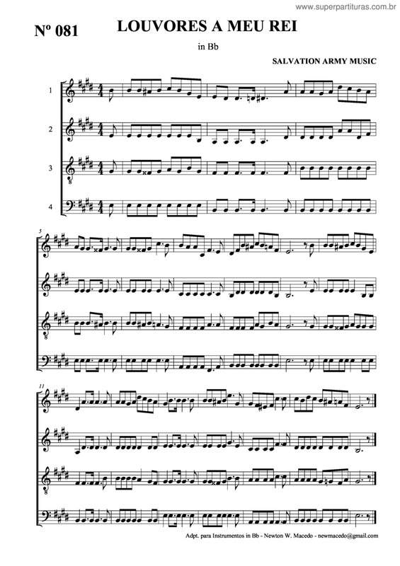 Partitura da música Louvores A Meu Rei v.2