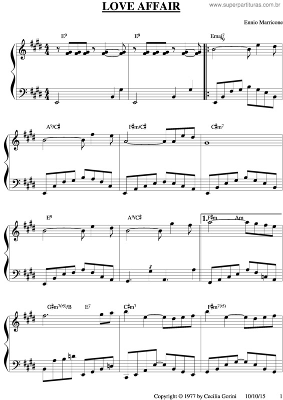 Partitura da música Love Affair v.2