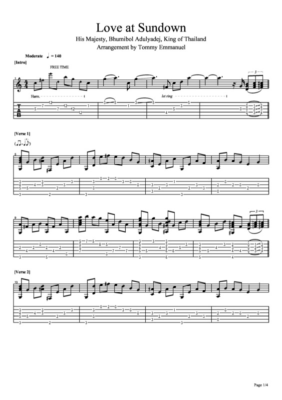 Partitura da música Love At Sundown