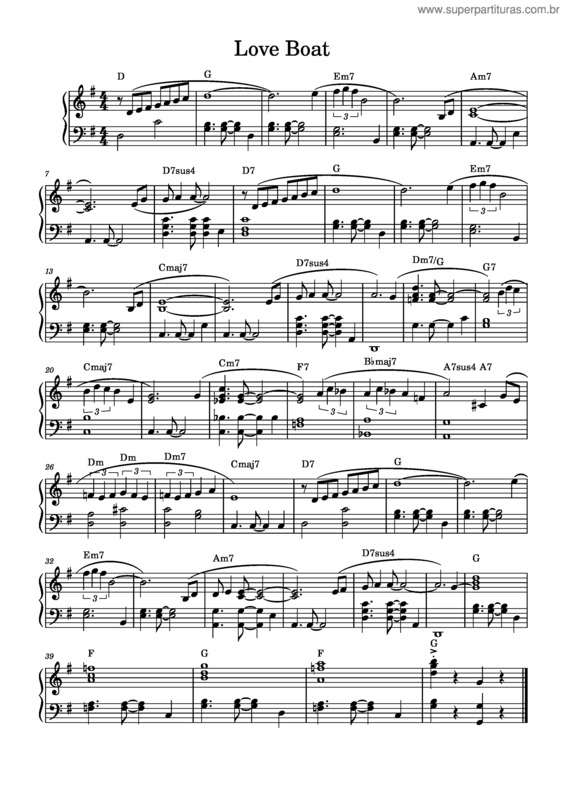 Partitura da música Love Boat Theme – Charles Fox, Norman Gimbel, Tv Theme Song