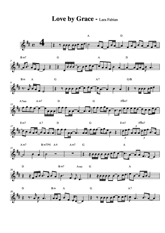 Partitura da música Love By Grace v.3