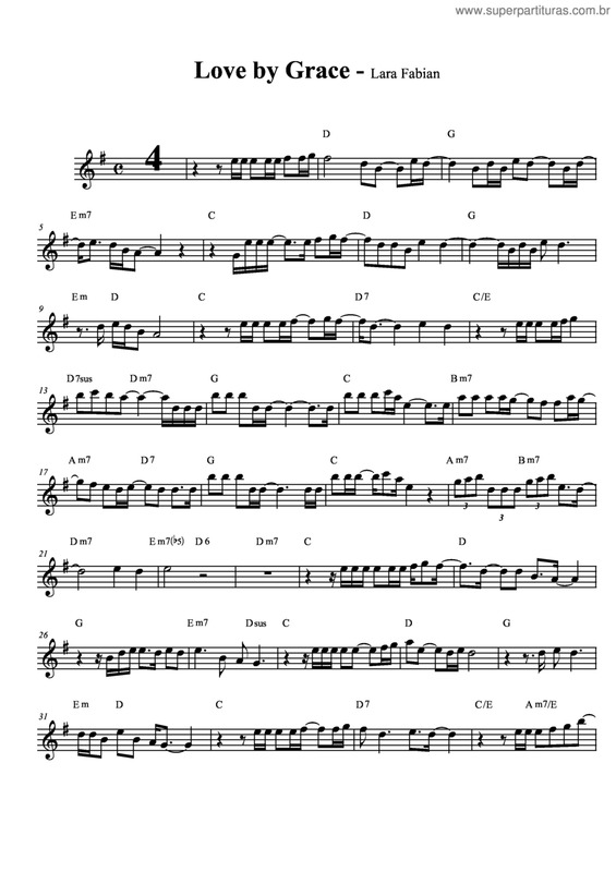 Partitura da música Love By Grace v.5