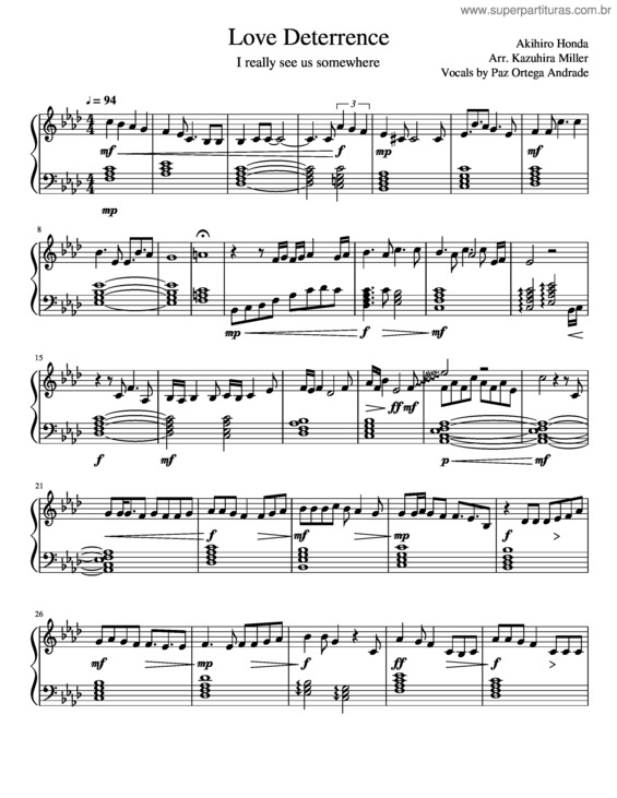 Partitura da música Love Deterrence