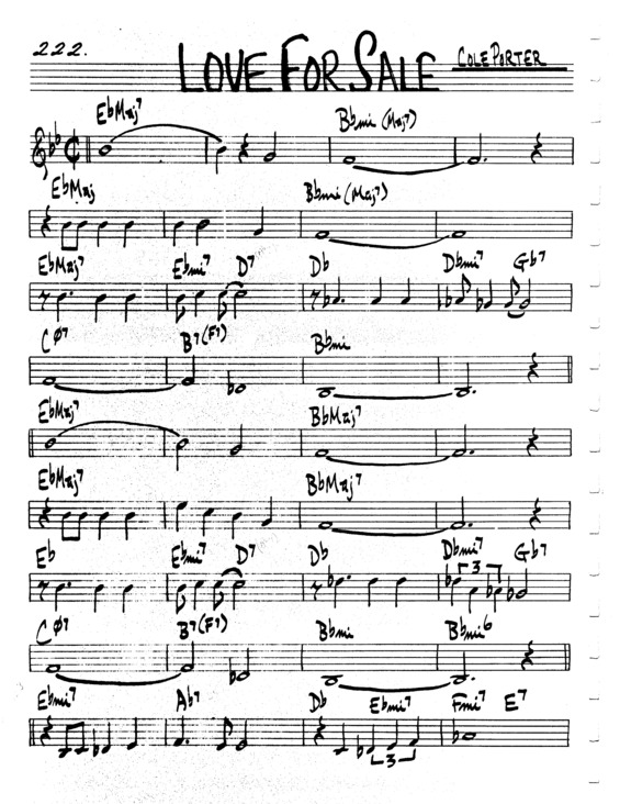 Partitura da música Love For Sale v.3