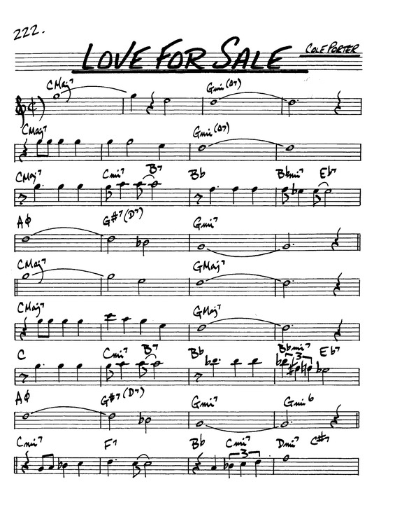 Partitura da música Love For Sale