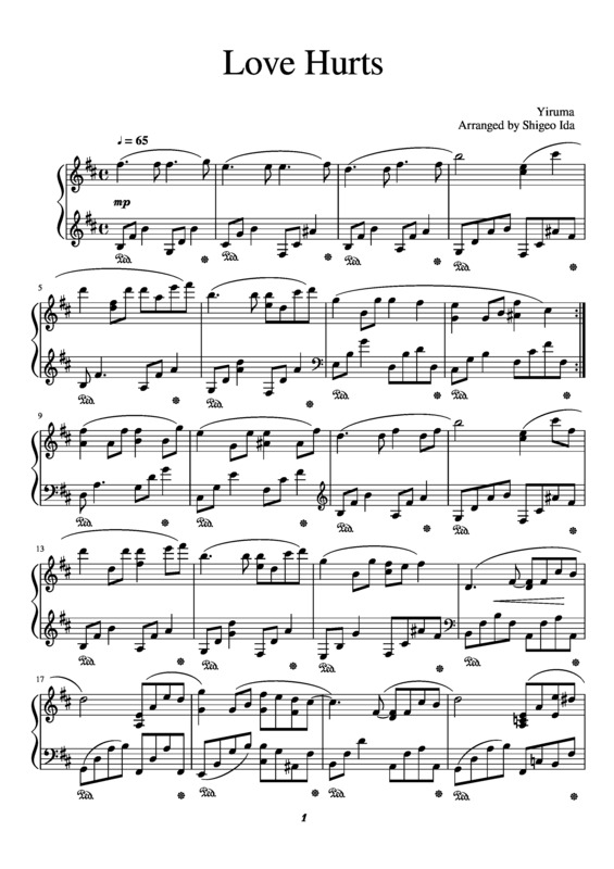 Partitura da música Love Hurts v.3