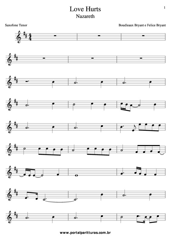 Partitura da música Love Hurts v.6