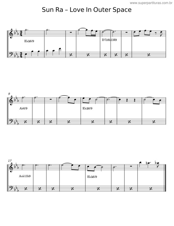Partitura da música Love In Outer Space – Sun Ra