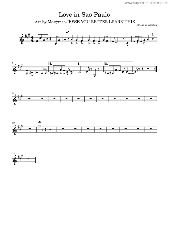 Partitura da música Love In Sao Paulo  – Yuji Ohno Love In Sao Paulo