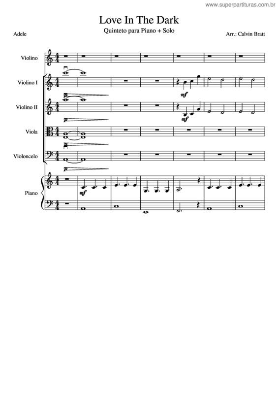 Partitura da música Love In The Dark v.3