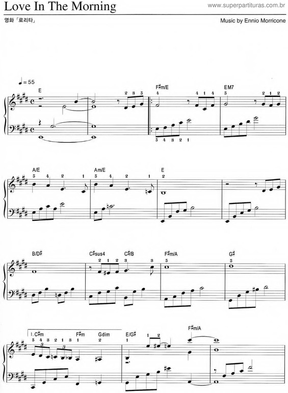 Partitura da música Love In The Morning