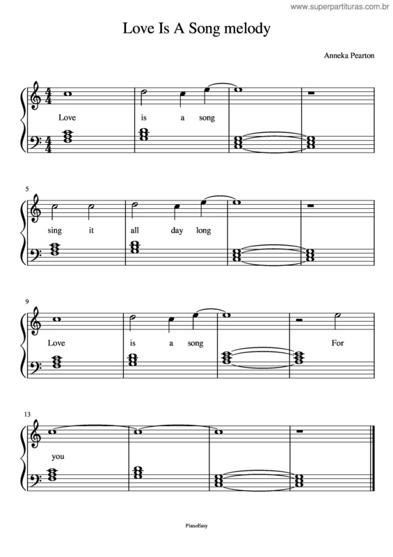 Partitura da música Love Is A Song Melody