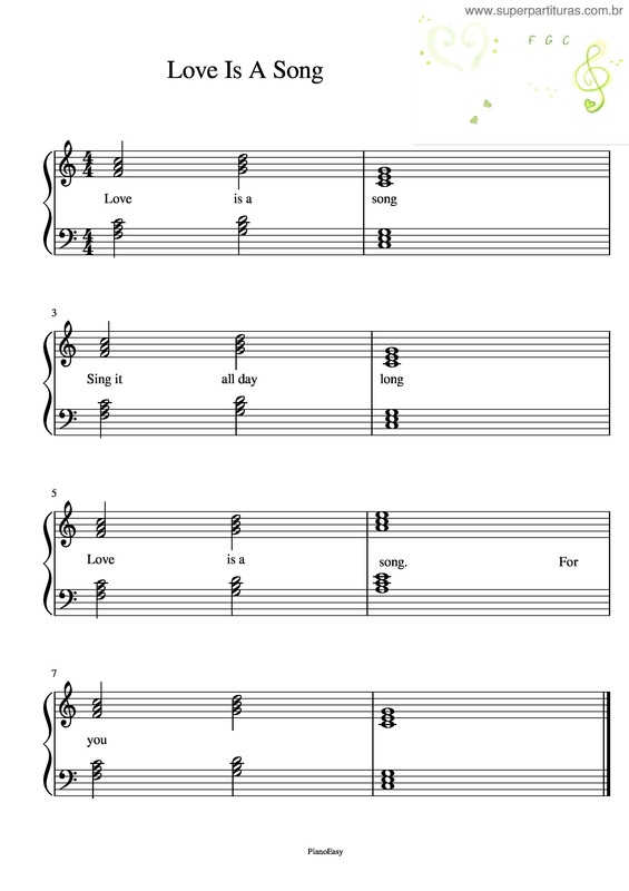 Partitura da música Love Is A Song v.2