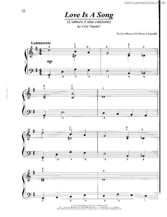 Partitura da música Love Is A Song