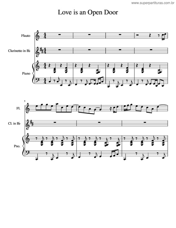 Partitura da música Love Is An Open Door