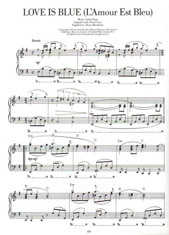 Partitura da música Love Is Blue v.2