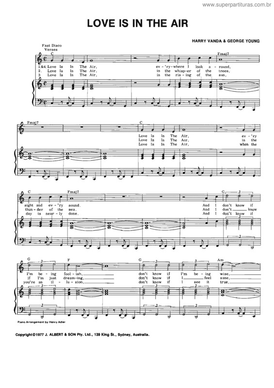 Partitura da música Love Is In The Air