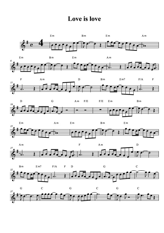 Partitura da música Love is Love v.2