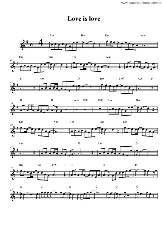 Partitura da música Love Is Love v.3