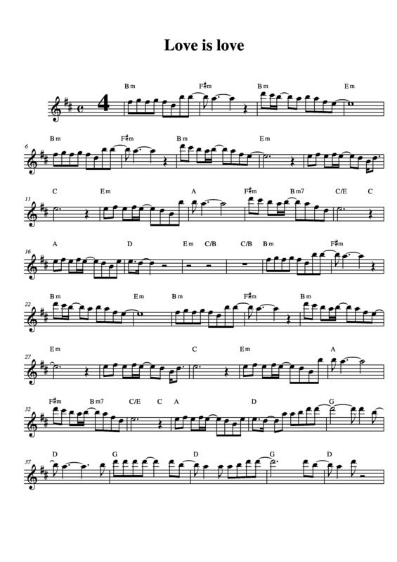 Partitura da música Love is Love