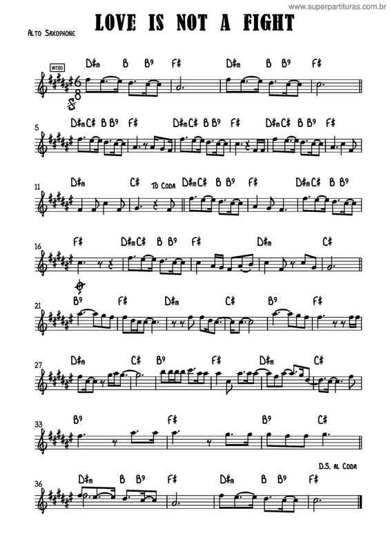 Partitura da música Love Is Not A Fight v.2