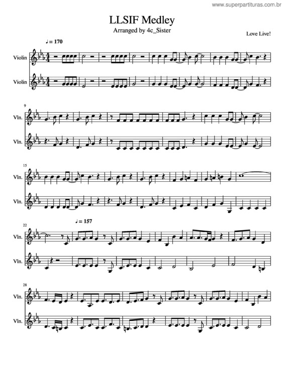 Partitura da música Love Live School Idol Festival Medley 12 Songs