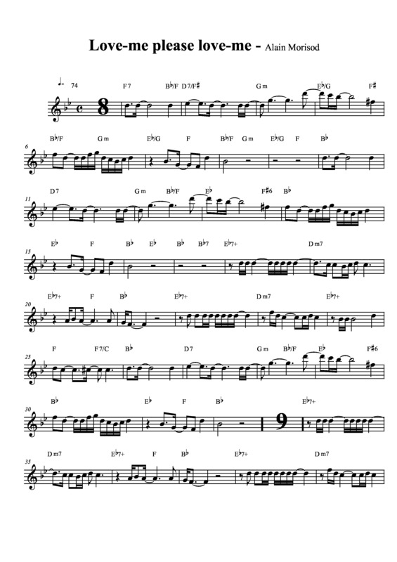 Partitura da música Love Me, Please Love Me v.2