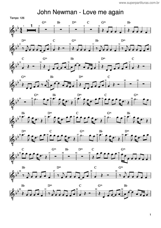 Partitura da música Love Me Again v.3