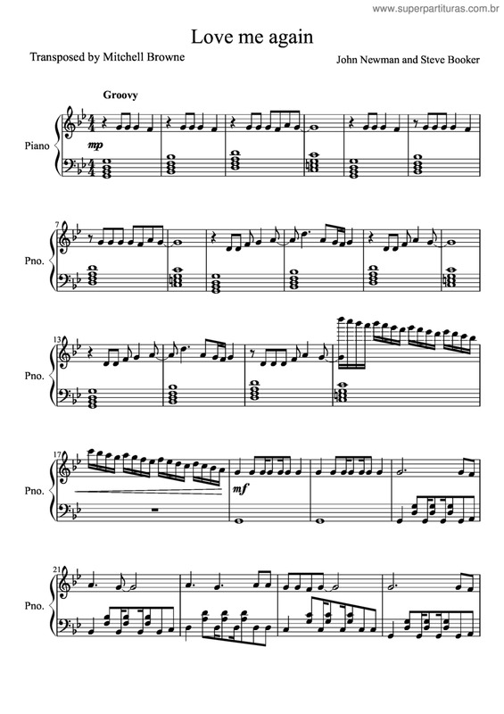 Partitura da música Love Me Again v.4