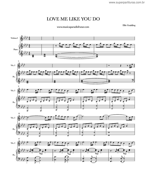 Partitura da música Love Me Like You Do v.2