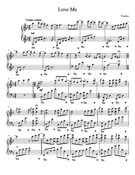 Partitura da música Love Me v.4