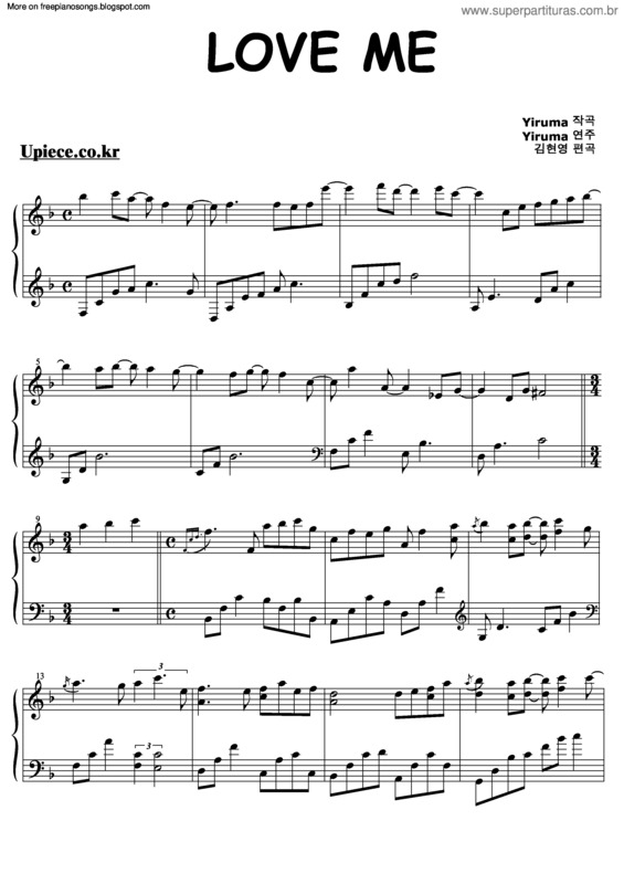 Partitura da música Love Me v.6