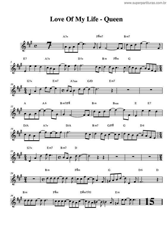 Partitura da música Love Of My Life v.11