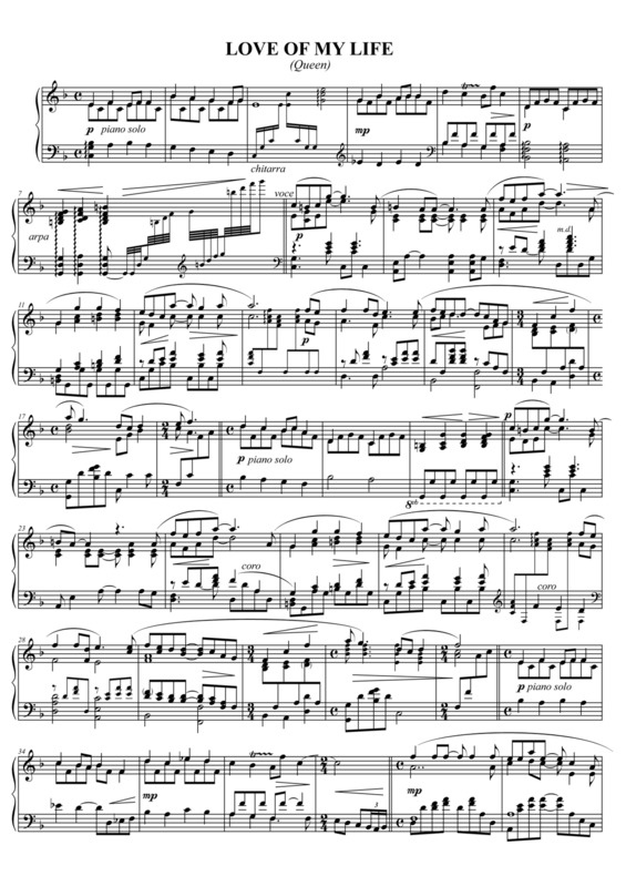 Partitura da música Love Of My Life v.7