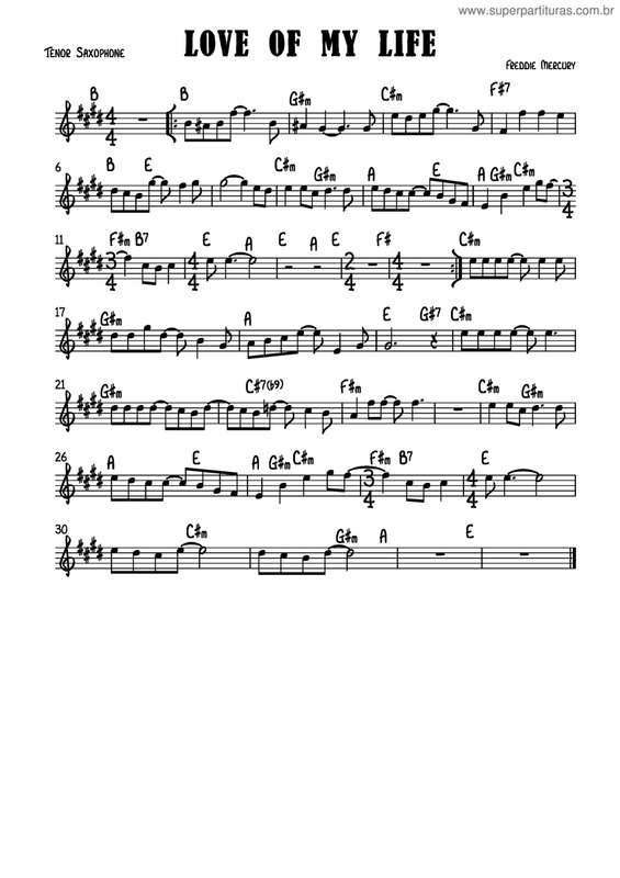 Partitura da música Love Of My Life v.8