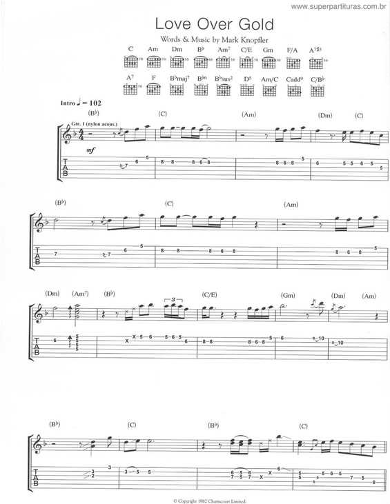 Partitura da música Love Over Gold