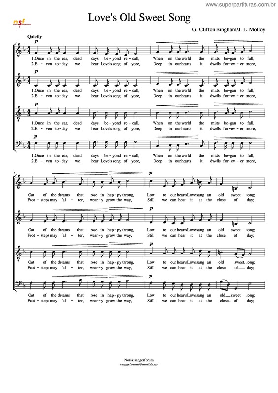 Partitura da música Love`S Old Sweet Song – Satb