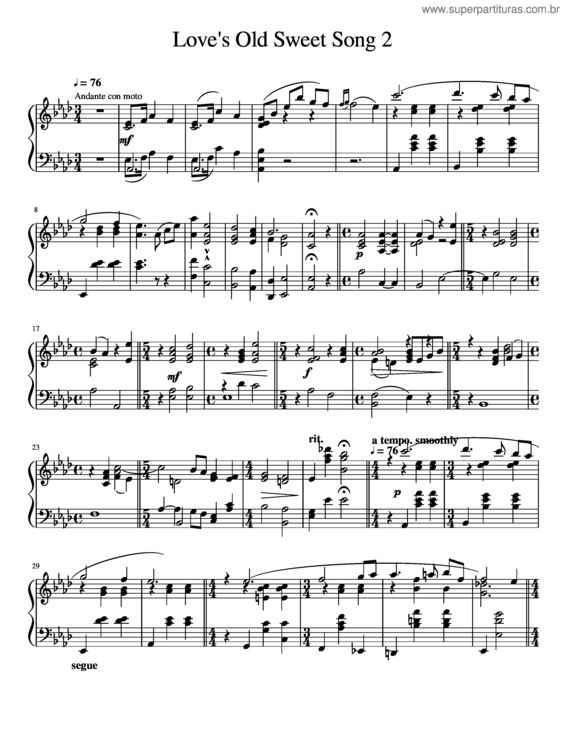 Partitura da música Love`S Old Sweet Song 2