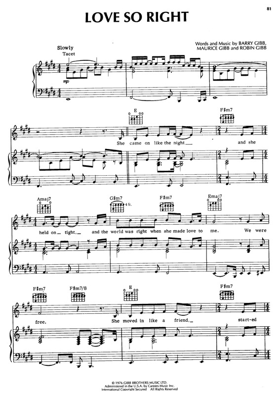 Partitura da música Love So Right